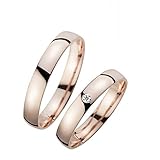 Roségoldenes Ehering-Set für Paare, passendes Ehering-Set, personalisiertes Silber-Ehering-S