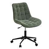 IDIMEX Drehstuhl VASILO höhenverstellbar in grün, Bürostuhl mit Metallgestell in schwarz, Schreibtischstuhl mit 5 Doppelrollen, drehbarer Computerstuhl mit bequemer Sitz- und Rückenpolsterung