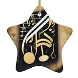Music 1 hochwertiger Keramikstern - Weihnachtsdeko aus Keramik für Feste und F