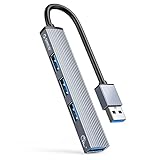 ORICO Mini USB Hub, 4 Port USB 3.0 Hub 2.0 Hub, USB Adapter Station mit 15 cm Kabel, Ultraflacher Tragbarer Daten-Hub, für Laptop, iMac Pro, MacBook Air, Mac, Notebook-PC, USB-Sp