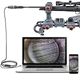Teslong Gewehrendoskope, Fass Endoskopkamera, 0.2-Zoll-kurzem Fokus Gun Barrel Endoskop,Laufkamera, Endoskopkamera mit Licht,Inspektionskamera mit 6 LED Licht für Windows Mac,Linux, Android (1m)