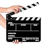 Fotover Video Szene Clapperboard Movie Filmklappe Dry Erase Slate for Director Film Movie Cut Action,Schw