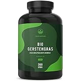 Bio Gerstengras - 360 Kapseln (500mg) - 3.000mg hochdosiert pro Tagesdosis - Deutscher Anbau - enthält Selen (trägt zur Erhaltung normaler Haare und Nägel bei) - Vegan & Laborgeprüft - TRUE NATURE