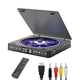 Gueray DVD Player für TV Alle Region Freier Tragbarer Mini DVD CD Player mit HD 1080P HDMI/AV USB/3.5MM AUX Port, einschließlich Fernbedienung, HDMI AV Kab