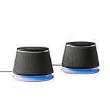 Amazon Basics - PC-Lautsprecher mit dynamischem Sound, USB-Betrieb, Schwarz, 2 Stück, 1