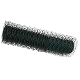 vidaXL Hexagonzaun Grün 1X10 m Stahl für den Außenbereich. Robuste Gartenbarriere mit PVC-beschichteter Oberfläche für Dekoration und Landschaftsprojek