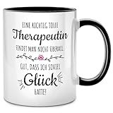Eine richtig tolle Therapeutin - Tasse mit Spruch - Geschenk für Therapeut, Therapeutin - Weiß/Schw