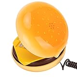 Garfield, Hamburger Telefon, Lippentelefon Gold, Hamburger Telefon, Lustiges Festnetztelefon, Hamburger Telefone Neuheit Emulational Hamburger Telefonkabel F