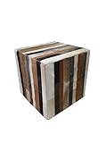Zerimar Puff Hocker | Premium Kuhfell Ausgekleidet | Maßnahmen: 45x45x45 cms | Hocker Küche | Vorzimmer Hocker | Hocker L