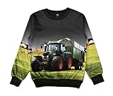 SQUARED & CUBED Jungen Sweatshirt Traktor Trecker Fotodruck warm Farmer Landwirt H-368 (DE/NL/SE/PL, Numerisch, 104, Regular)