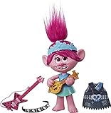 Hasbro DreamWorks Trolls Pop & Rock Poppy, singende Puppe mit 2 verschiedenen Looks und Sounds, singt Trolls, die wollen nur Spaß