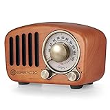 Vintage Radio Retro Bluetooth Lautsprecher Greadio Kirsche Holz FM Radio mit Old Fashioned Classic Style,Starke Bassverstärkung,Laute Lautstärke,Bluetooth 5.0 Verbindung,TF Karten Slot & MP3 Play