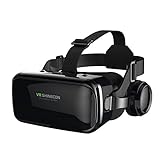 FIYAPOO VR Brille mit Kopfhörern Virtual Reality Headset 3D VR Headset Brille für 3D Filme Videospiele Kompatibel mit 4,7-6,6 Zoll iPhone Android Smartp