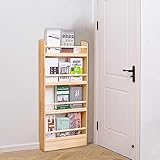EPANO LXXW Zeitschriftenständer Holzbroschürenständer, Zeitschriftenständer, platzsparender Bücherständer, Kleiner Bücherständer for hinter der Tür für Ausstellungen, Literatur(60cm(23 5/8'))