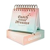 Catchyourdreams Täglicher Motivationskalender – Ewiger Flip-Kalender mit positiven Affirmationen, um Ihren Tag mit einem Lächeln zu beginnen – inspirierende Schreibtischdekoration für Frauen,