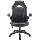T-THREE.Gaming Stuhl Bürostuhl Computerstuhl Video Gaming Stuhl mit Lenden- und Rückenstütze, Racing Style PU Leder, höhenverstellbar, 360° drehbar (Schwarz)