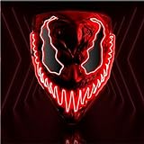 TK Gruppe Timo Klingler Kostümheld® LED Premium Maske - wie aus Venobat steuerbar, für Halloween, Fasching & Karneval als Kostüm für Herren & Damen (LED Rot)