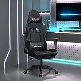 Gecheer Gaming Stuhl mit Fußstütze Bürostuhl PC Stuhl Verstellbarer Drehbarer Task Stühle Gamer Stuhl Schw