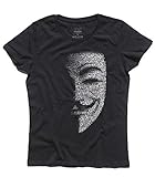 3styler Damen-T-Shirt V für Vendetta – Maske Guy Fawkes – Linie Classic – 100 % Baumwolle 185 g/m², Schwarz , M