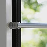 Tür- Fenster- Klemmstange Gardinenstange ohne Bohren für Scheibengardinen oder Türvorhänge (silber chrom, 80-120 cm)