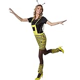 dressforfun 900563 Damenkostüm Fleißiges Bienchen, Bienenkostüm in Schwarz und Gelb (M| Nr. 302706)