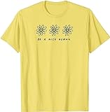 BAILAI Be A Nice Human Shirt Inspirational Anti Bullying Yellow T-Shirt, Schwarz , XL