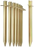 com-four® 8X Zelt-Heringe aus Stahl - Lange und robuste Erdnägel mit T-Profil für Camping und Outdoor - ideal für normalen und harten B