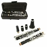WUQIMUSC Professionelle Klarinette Ebonit Holz Nickel Plated Keys with Barrels Reed accessories Nice sound Durable case (Gkey-Klarinette)