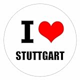Kiwistar - Autoaufkleber - 5x5 cm - außen klebend - I love Stuttgart für Auto, Laptop, Fahrrad, LKW, Motorrad Aufkleber mehrfarbig JDM Decal Sticker Racing
