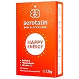 Serotalin ORIGINAL KAPSELN | Energie, Motivation & Fokus mit Griffonia + Vitamin D3 + Phenylalanin - Vitamin B12, B6, Zink, Chrom + Koffein | 100% vegan, 30 Kapseln für 1 M