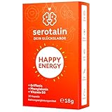 Serotalin ORIGINAL KAPSELN | Energie, Motivation & Fokus mit Griffonia + Vitamin D3 + Phenylalanin - Vitamin B12, B6, Zink, Chrom + Koffein | 100% vegan, 30 Kapseln für 1 M