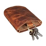 STILORD 'Monty' Schlüsselglocke Leder Schlüsseletui Groß für Herren Damen Schlüsselmäppchen Schlüsseltasche Autoschlüssel Schlüsselanhänger mit Schlüsselring, Farbe:Kara - Cog