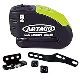 Artago 30X3 Pack Bremsscheibenschloss mit Alarm 120db Hohe Sicherheit + Halterung für Kawasaki Z900, SRA und Sold Secure Gold homolog