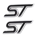 2 Stück 3D Metall ST Aufkleber Autokopf Emblem Abzeichen Chrom Aufkleber für Die meisten Automodelle (schwarz/silberfarben)