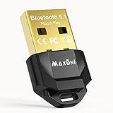 Maxuni USB Bluetooth 5.1 Dongle Adapter for PC Laptop Computer Desktop, Low Latency EDR Receiver Keyboard Mouse, Support Windows 10/11（Plug and Play