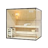 Home Deluxe - Traditionelle Sauna - Shadow XL - 200 x 150 x 190 cm - für 5 Personen - hochwertiges Fichtenholz, inkl. Saunaofen, Saunazubehör I Dampfsauna Aufgusssauna Finnische Sauna Bio S