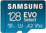 Samsung EVO Select + Adapter 128GB microSDXC 130MB/s Full HD & 4K UHD, UHS-I, U3, A2, V30 (MB-ME128KA/AM)
