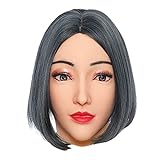 KUMIHO Female Crossdresser Mask Realistic Silicone Mask Halloween Mask for Cosplay Drag Queen Party Alice Weiß