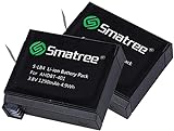 Smatree 1290mAh Ersatzbatterie (2er Pack) für AHDBT-401 GoPro HERO4 Schwarz/Silber (Nur für GoPro HERO4)