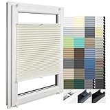 Home-Vision Premium Plissee & Wabenplissee nach Maß, ohne Bohren mit Klemmträger, Blickdicht für Fenster & Tür Sonnenschutzrollo in verschiedenen Breiten, Höhen Farbe des Textile und Profilfarb