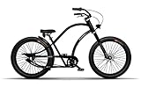 Plumbike Grand Chopper Fahrrad 26 Zoll Herren - Amerikanische Old School Retro Fahrrad - Großer Weicher Fahrradsattel Urbanes Cruiser Fahrrad - City Bike Herren F
