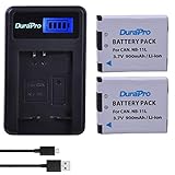 DuraPro 2Packs NB-11L Li-Ionen-Akku NB-11LH + LCD-USB-Ladegerät für Canon PowerShot A2300 A2400 A2500 A2600 A3400 A3500 A4000 IS, ELPH 110 115 130 320 340 HS, IXUS 265 132D 140 155 150 145