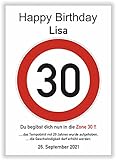 Verkehrsschild - Bild - 30. Geburtstag - Wunschname - personalisiertes Geschenk - Kunstdruck - Geschenkidee Glückw