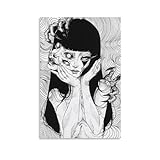 ErmodA Japanisches Horror-Comic-Poster, Musikalbum, Cover, Poster, Wandkunst, Dekor, Leinwandposter für Schlafzimmer, künstlerisches Poster, Dekoration, ungerahmter Stil, 30 x 45