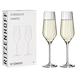 RITZENHOFF 3751001 Champagnerglas 250 ml – Serie Sternschliff Nr. 2 – 2 Stück mit Relieflinie – Made in Germany