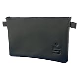 LITFAX Banktasche (ca. 32 x 26 cm) mit Reißverschluss aus Metall - Farbe schwarz - Kunstleder genarbt mit Sparkassen Prägung (1 Stück)