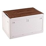 AONYAYBM Zusammenklappbare Aufbewahrungsbox mit Großer Kapazität, Wasserdichte Tragbare Kunststoff-Aufbewahrungsbehälter, Leicht zu Reinigende Camping-Box, Camping-Küchenbox,(Weiß)