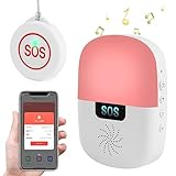 Shinmax Notrufknopf für Senioren APP Smart WiFi Bluetooth Hausnotruf Notfallknopf für Senioren Notruf Beleuchtung und Schallbenachrichtigung Alarmknopf Hausnotruf Einfache Bedienung Pflegeruf S
