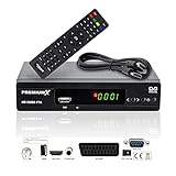 PremiumX Satelliten-Receiver HD 520SE FTA Digital SAT TV Receiver DVB-S2 FullHD HDMI SCART 2X USB Multimedia-Player, Astra Hotbird vorprog