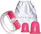 Stephanie Franck Beauty Cellulite Massage Geräte Set Nr. 1 - mit 1 Body Roller, 2 Saugglocken (small & large) + 1 Baumwoll-Säckchen (Pink)